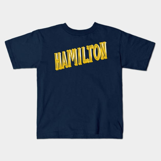 Hamilton Title Kids T-Shirt by shemazingdesigns